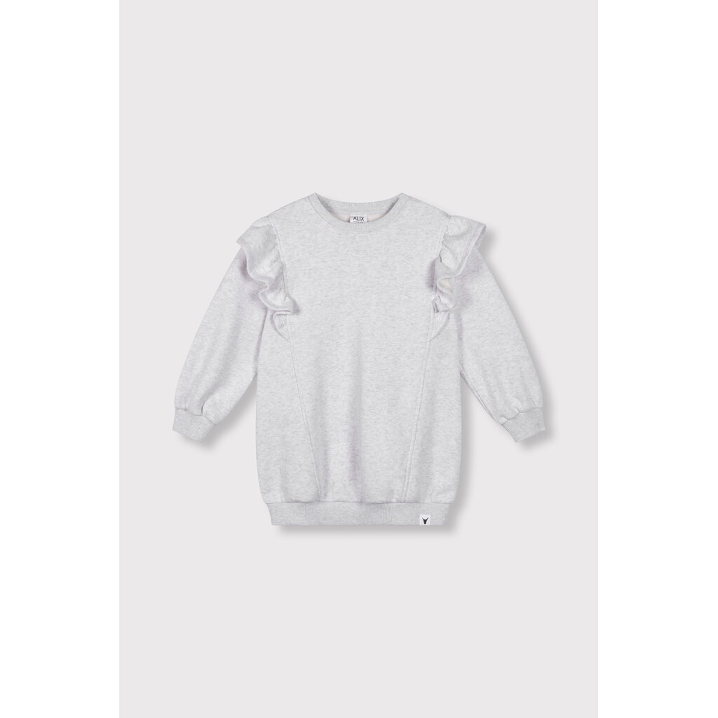 ALIX mini sweat ruffle dress 62603373482 super light grey melange