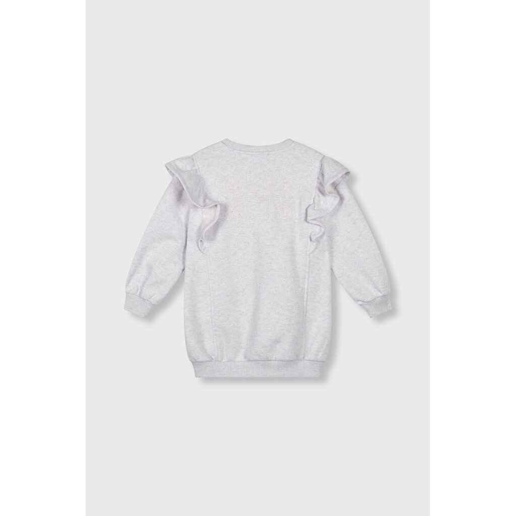 ALIX mini sweat ruffle dress 62603373482 super light grey melange