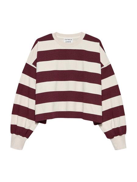 CATWALK JUNKIE Oversized striped long sleeve 2603020401 Merlot