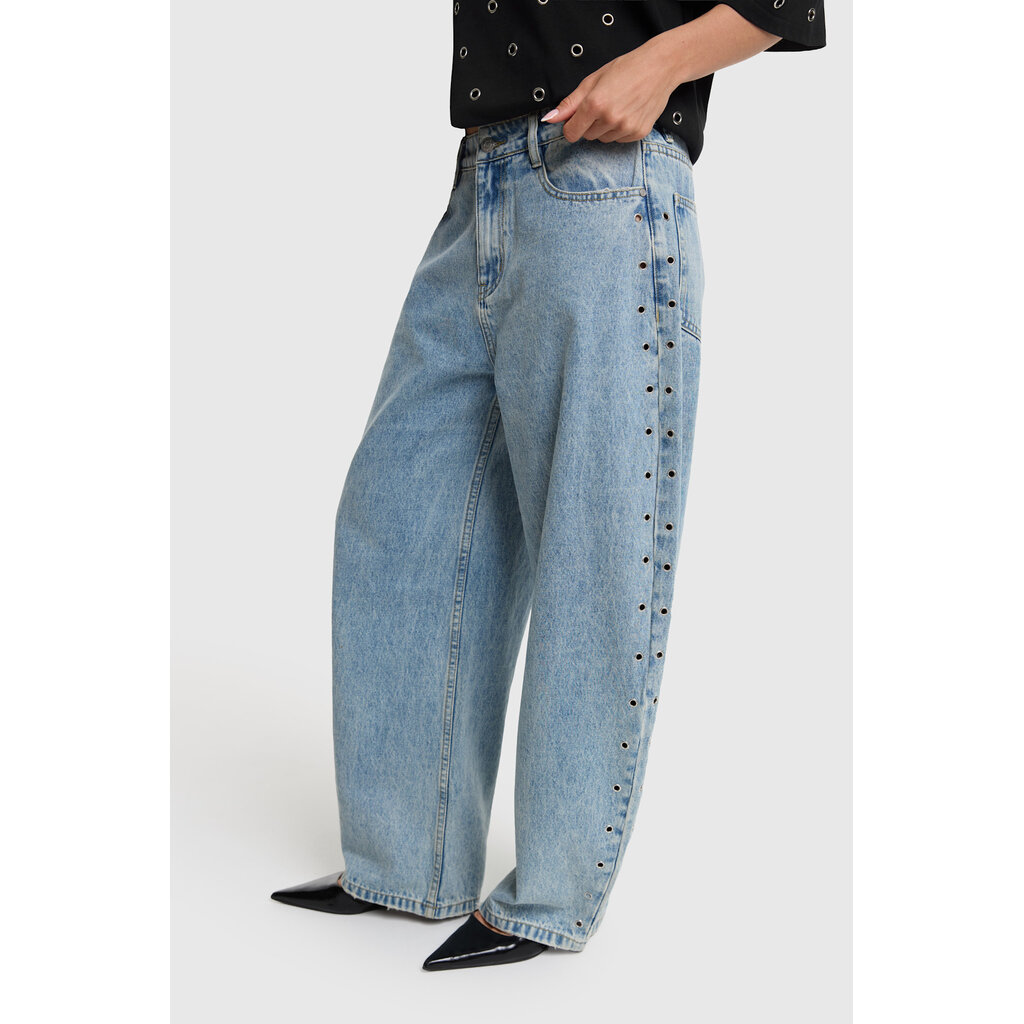 ALIX studded barrel denim pants (2606196717)