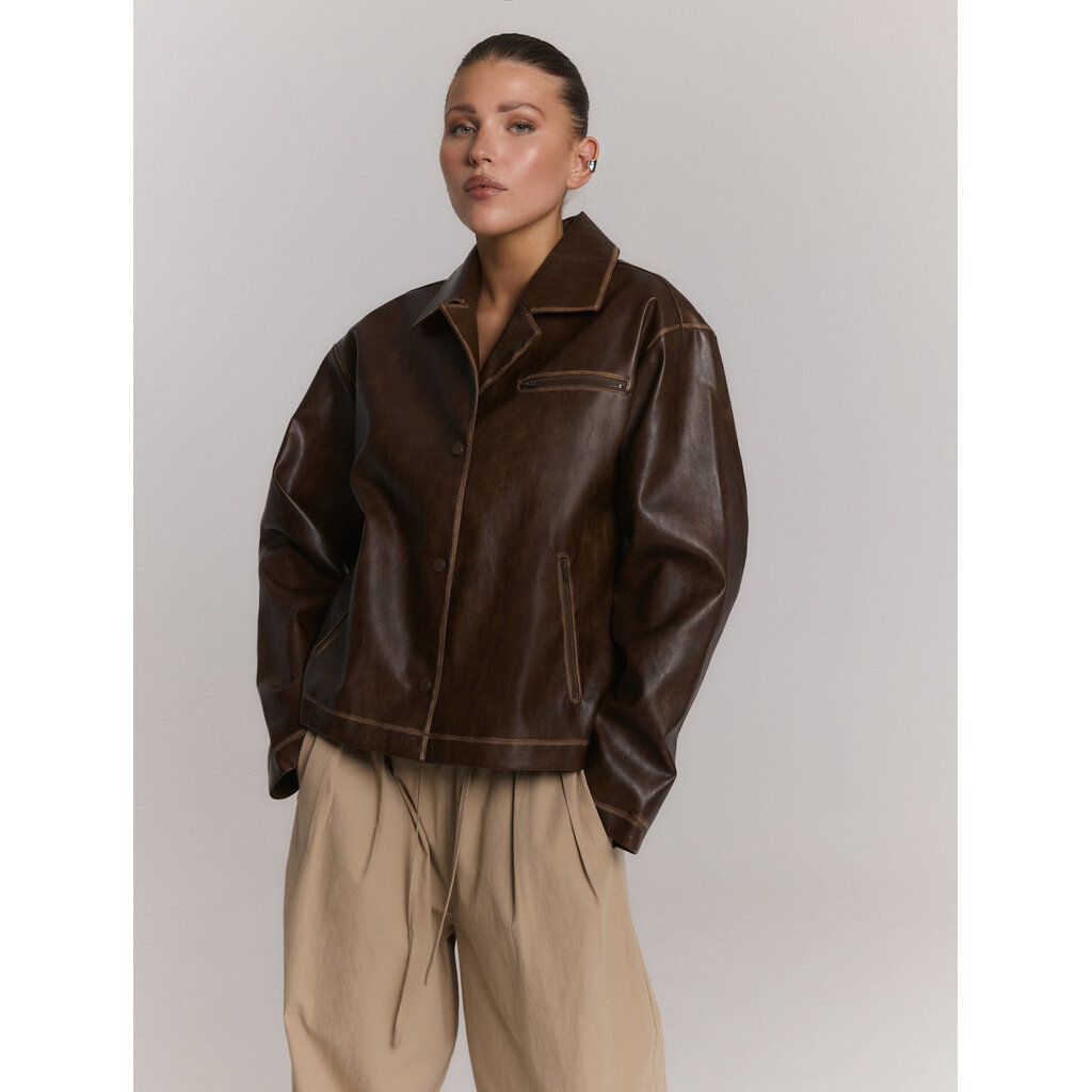 REFINED vintage look leather jacket SAI (R2608480033)