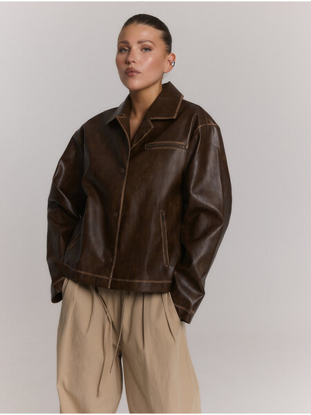 REFINED vintage look leather jacket SAI (R2608480033)