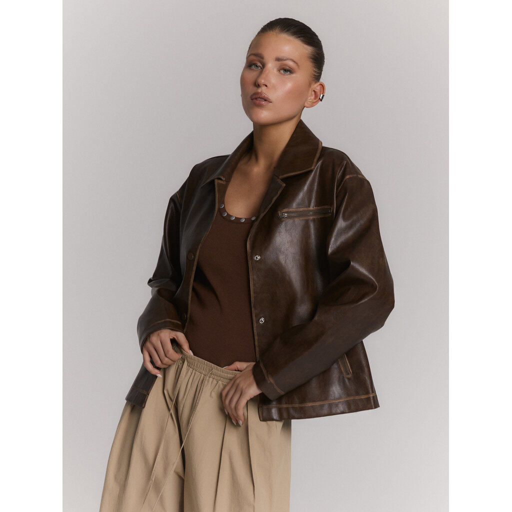 REFINED vintage look leather jacket SAI (R2608480033)
