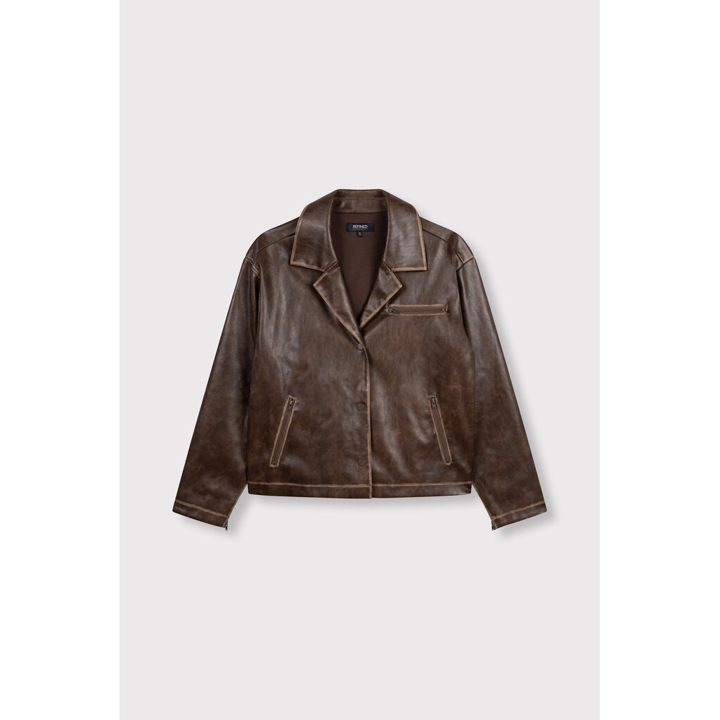 REFINED vintage look leather jacket SAI (R2608480033)