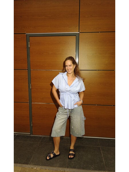 Blouse ss taille - light blue