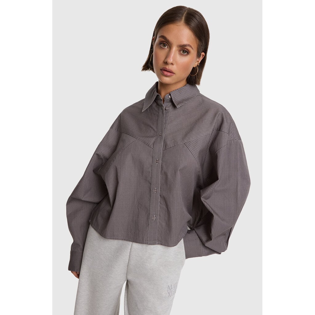 ALIX stripe mix blouse (2608978917) antracite