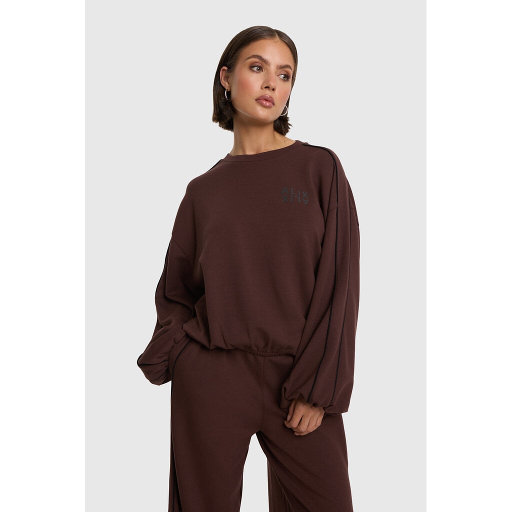 ALIX knitted piping sweater (2608860939) warm brown