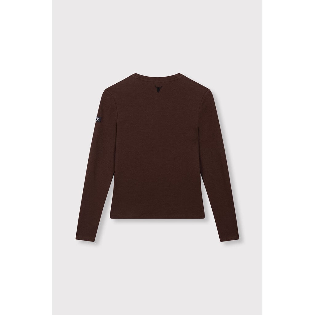 ALIX rib longsleeve t-shirt (2608870945) warm brown