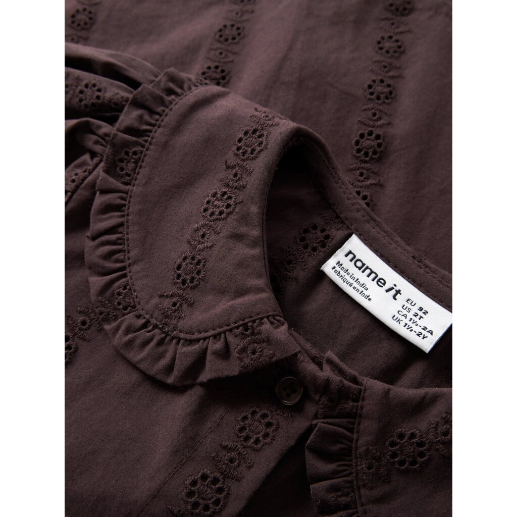 name it NMFNINAR LS SHIRT 13259470 Chocolate Plum