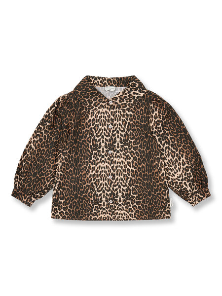 PETIT BLUSH Collar Blouse | Leopard AOP AW26-306