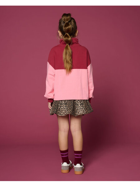 PETIT BLUSH Zipper Sweater Blush | Color Block AW26-105