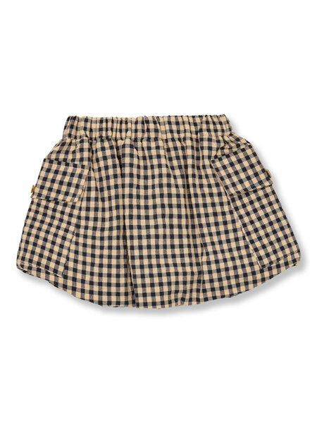 PETIT BLUSH Cargo Ballon Skirt | Check Beige/Blue AW26-503