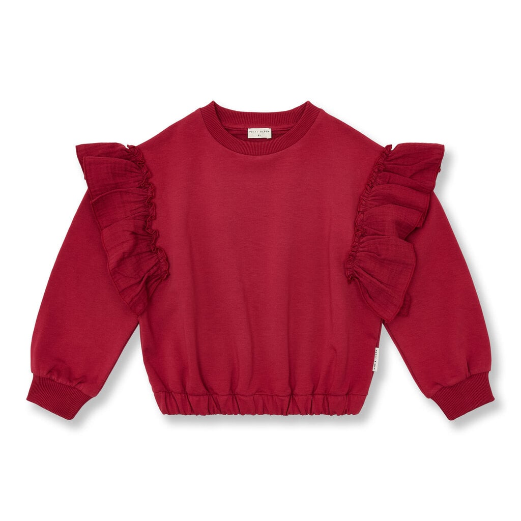 PETIT BLUSH Sweater Ruffles | Garnet AW26-109