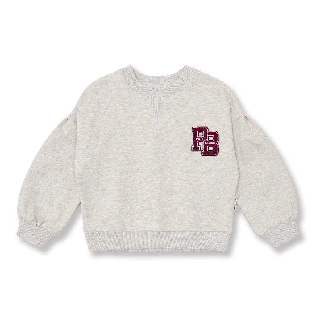 PETIT BLUSH Easy Sweater PB Logo | Grey Melange AW26-102