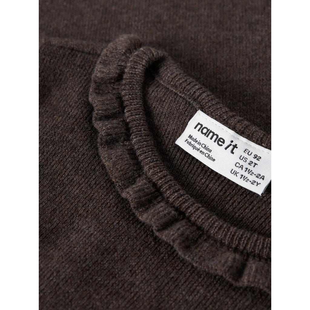 name it NMFNALIE LS KNIT 13259436 Chocolate Plum