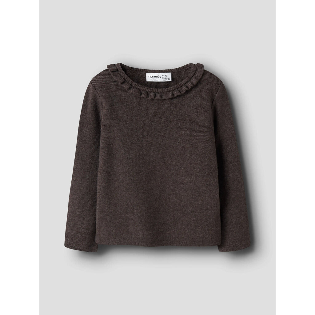 name it NMFNALIE LS KNIT 13259436 Chocolate Plum