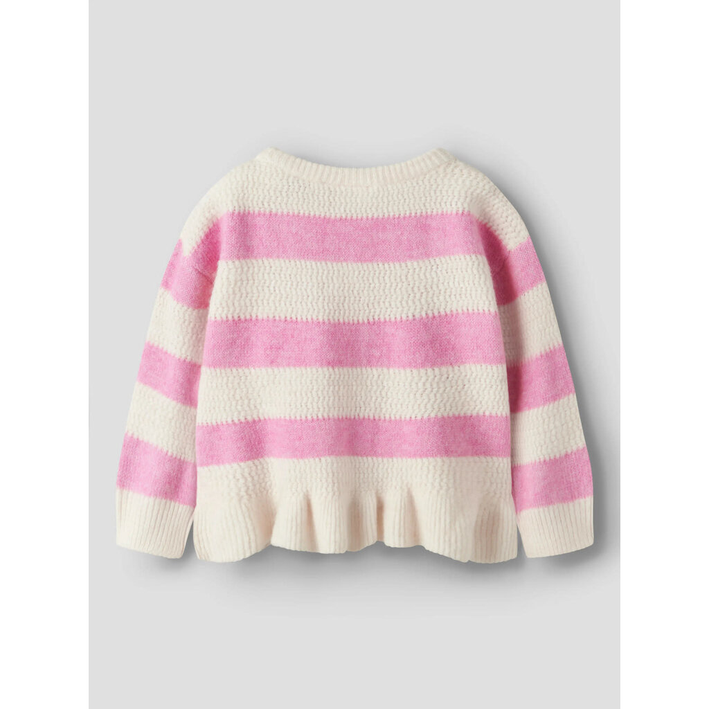 name it NMFNYLA LS KNIT 13259433 Antique White BEGONIA PINK