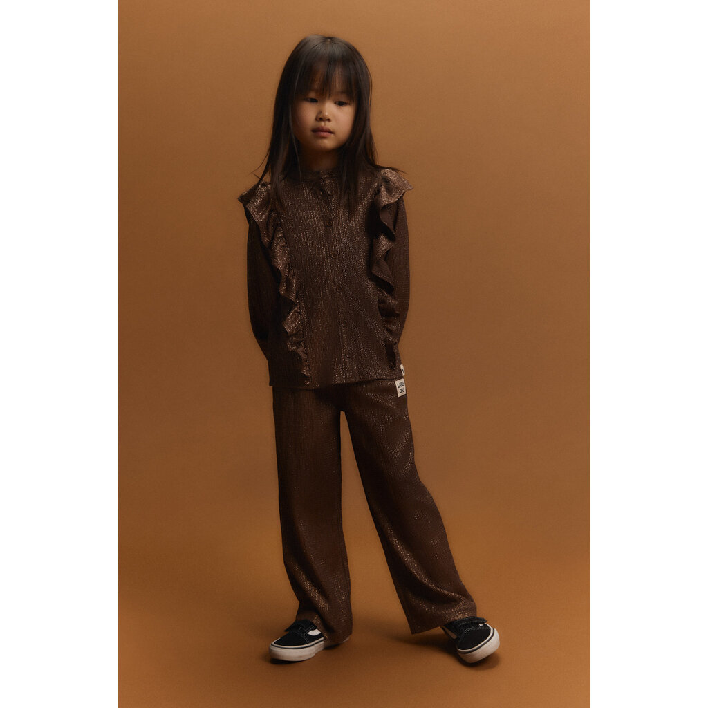 ALIX mini shiny wide leg pants (62608145537) warm brown