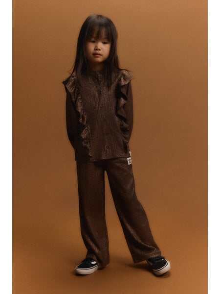 ALIX mini shiny wide leg pants (62608145537) warm brown