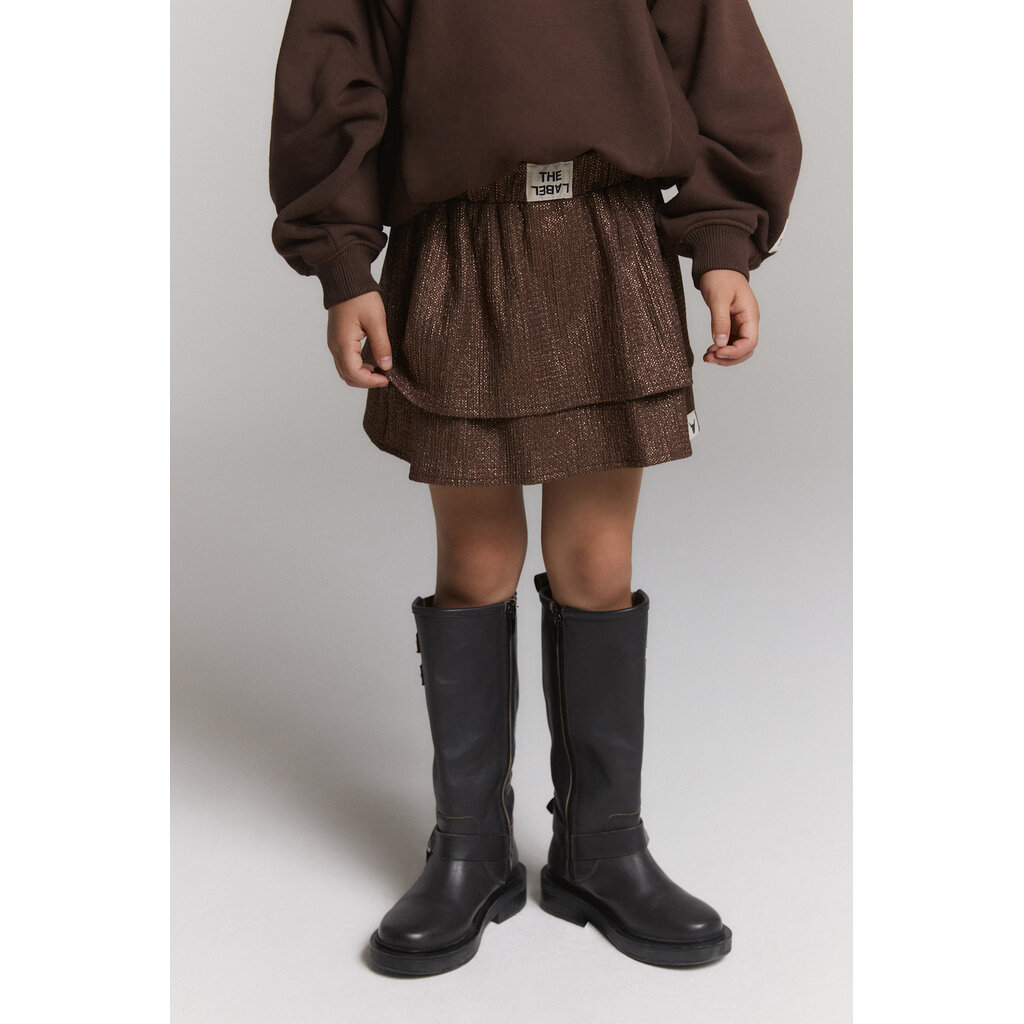 ALIX mini shiny skirt (62608245538) warm brown