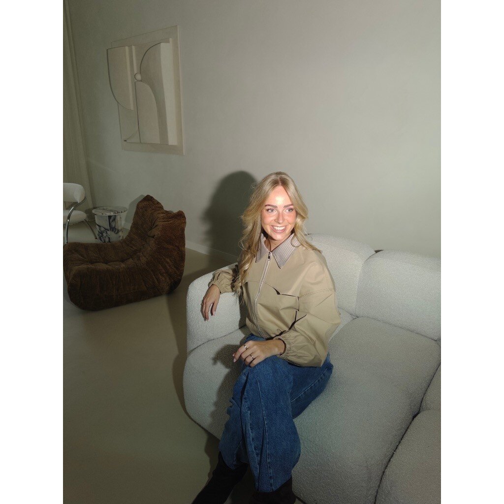 Preppy jacket ruit kraagje - beige