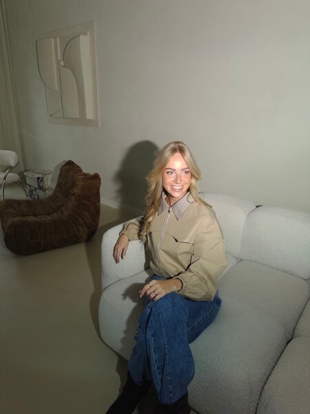 Preppy jacket ruit kraagje - beige