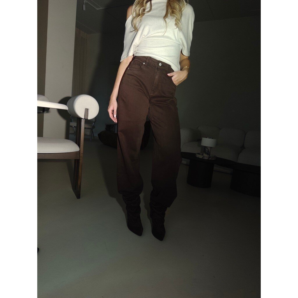 TALL wide leg stretch jeans RD - brown
