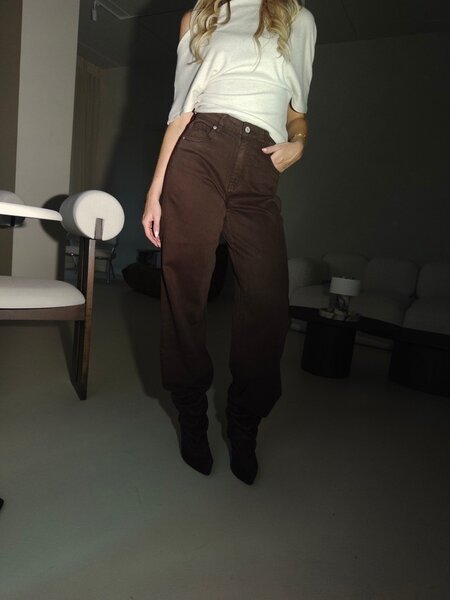 TALL wide leg stretch jeans RD - brown
