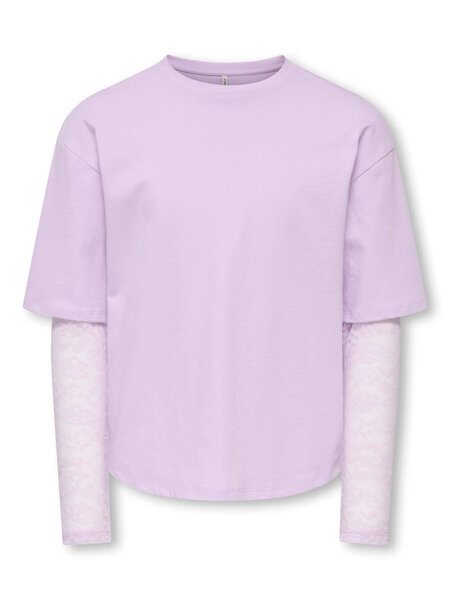 KIDS ONLY KOGMENA LS LACE TOP 15389057 Orchid Bloom