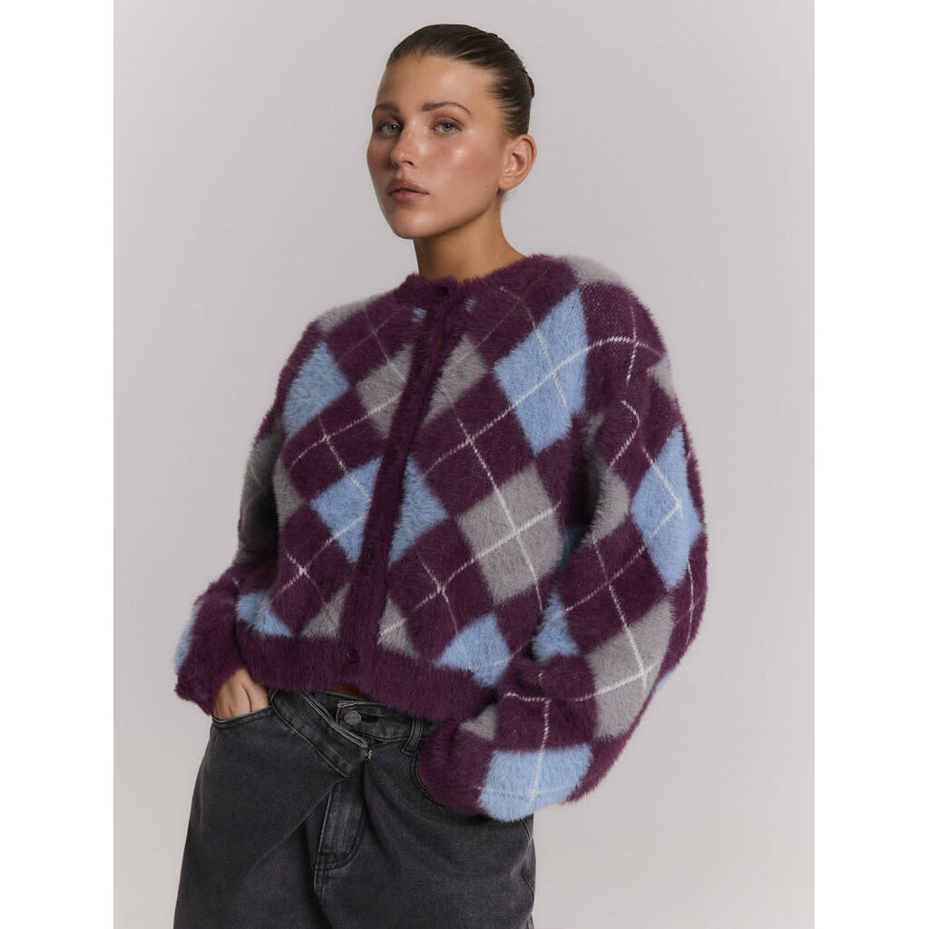 REFINED check cardigan NOMI (R2609429118)