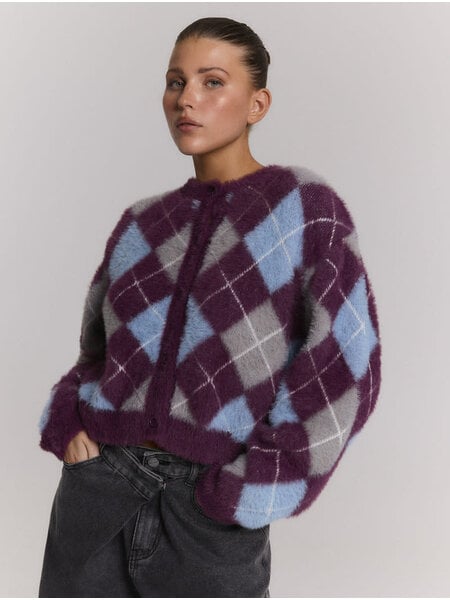 REFINED check cardigan NOMI (R2609429118)