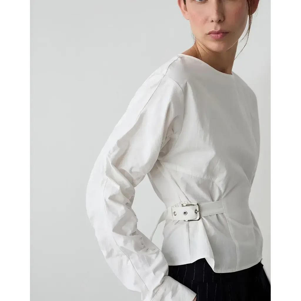 LAAGAM JAXE ECRU LONG SLEEVE BLOUSE