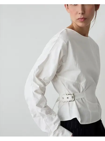 LAAGAM JAXE ECRU LONG SLEEVE BLOUSE