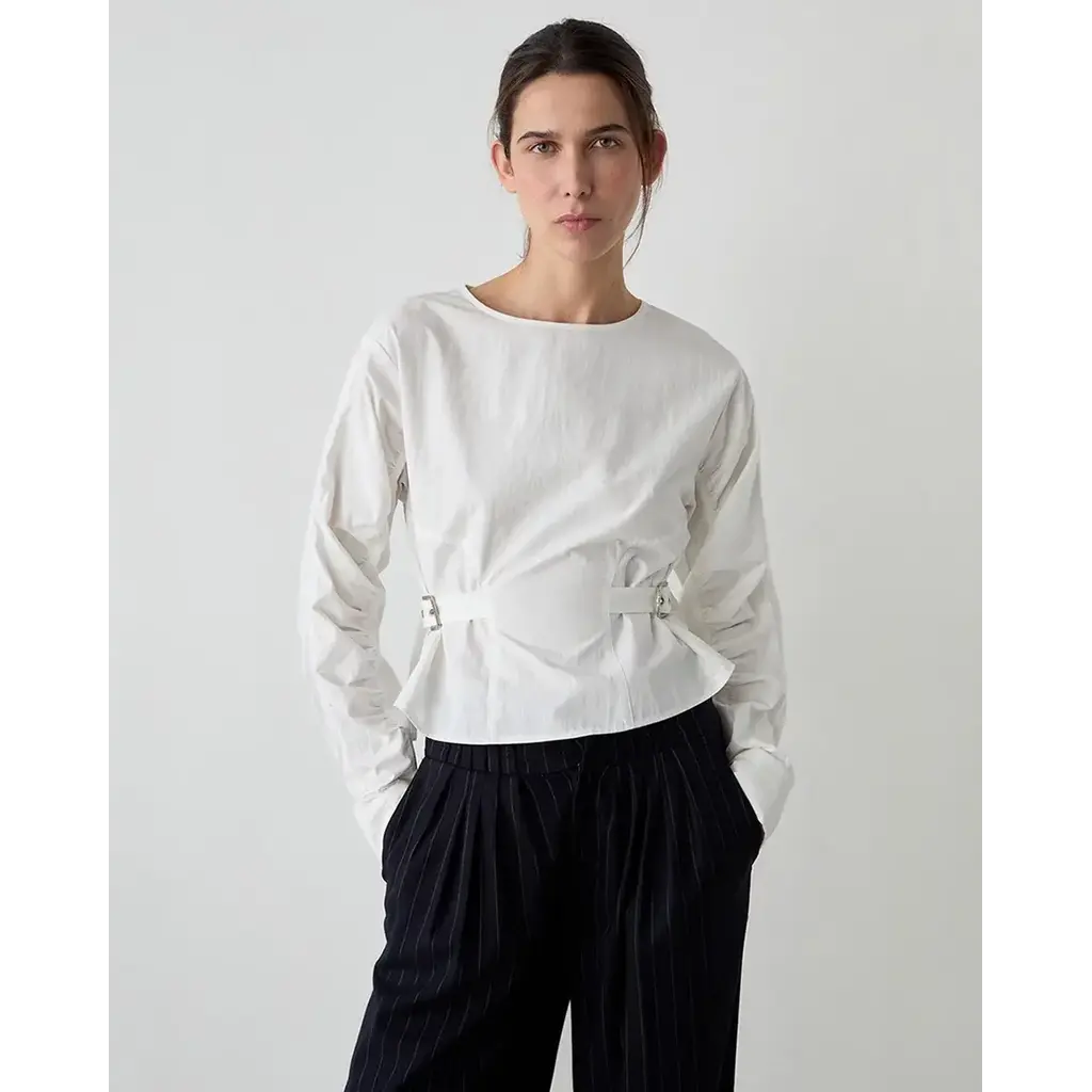 LAAGAM JAXE ECRU LONG SLEEVE BLOUSE
