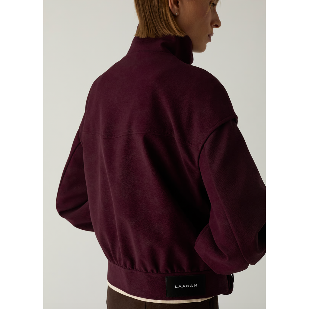 LAAGAM SIGNY BURGUNDY BOMBER JACKET