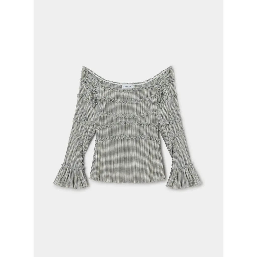 LAAGAM PETRA SQUARED TEXTURED BLOUSE