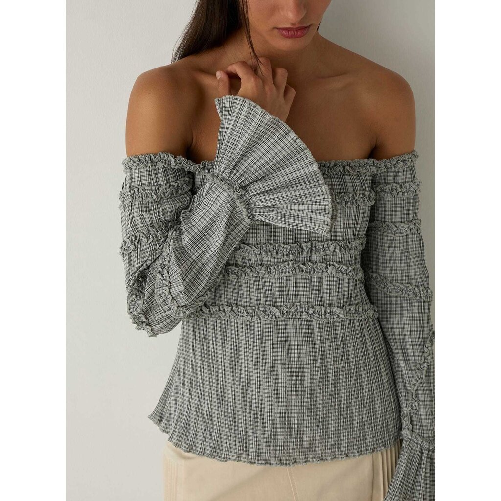 LAAGAM PETRA SQUARED TEXTURED BLOUSE