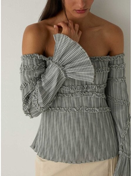 LAAGAM PETRA SQUARED TEXTURED BLOUSE
