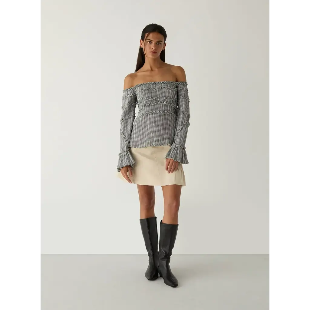 LAAGAM PETRA SQUARED TEXTURED BLOUSE