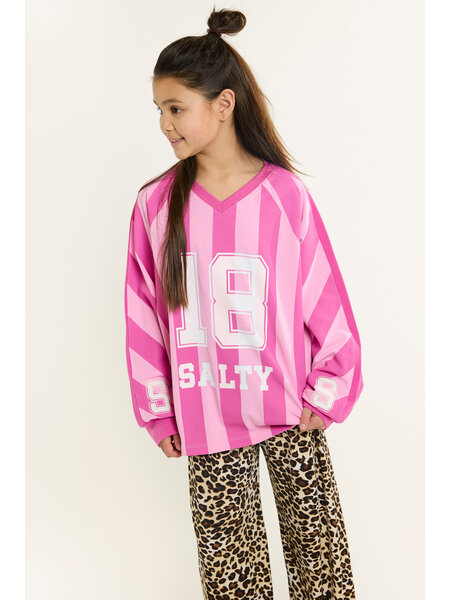 Salty Stitch Longsleeve Sport tee stripes - Pink