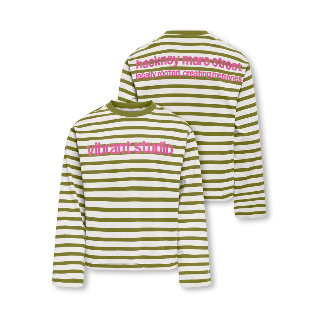 KIDS ONLY KOGLIDA L/S STRIPE TOP JRS 15382349 Cloud Dancer Cardemom Seed