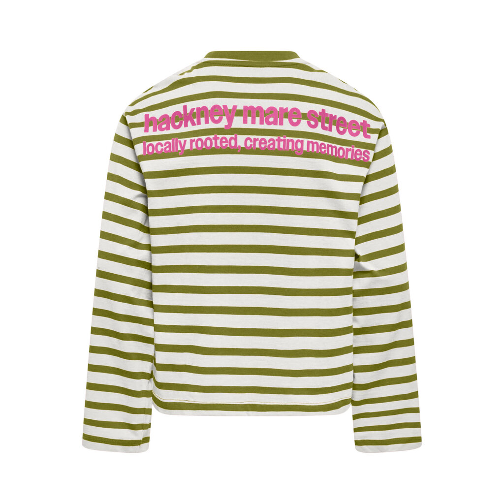 KIDS ONLY KOGLIDA L/S STRIPE TOP JRS 15382349 Cloud Dancer Cardemom Seed