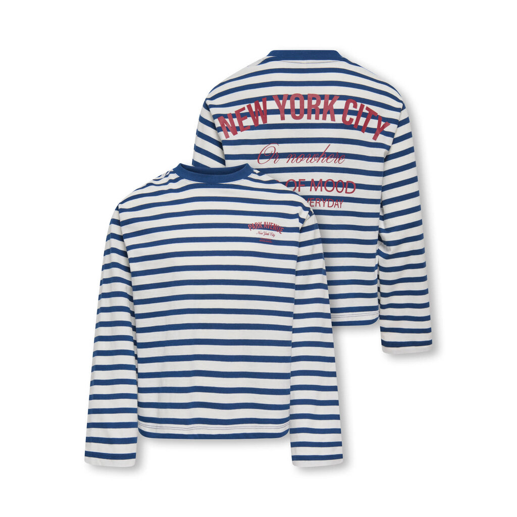 KIDS ONLY KOGLIDA L/S STRIPE TOP JRS 15382349 Cloud Dancer Navy Peony