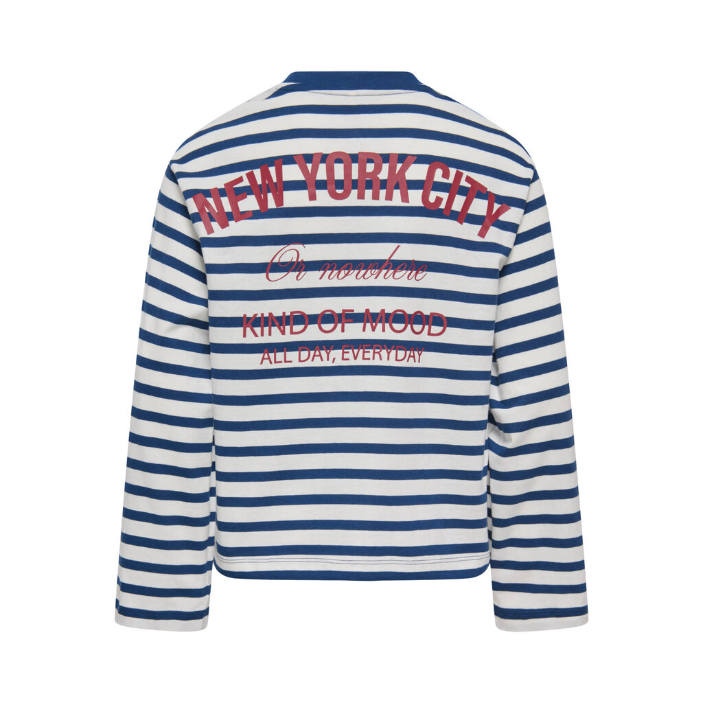 KIDS ONLY KOGLIDA L/S STRIPE TOP JRS 15382349 Cloud Dancer Navy Peony