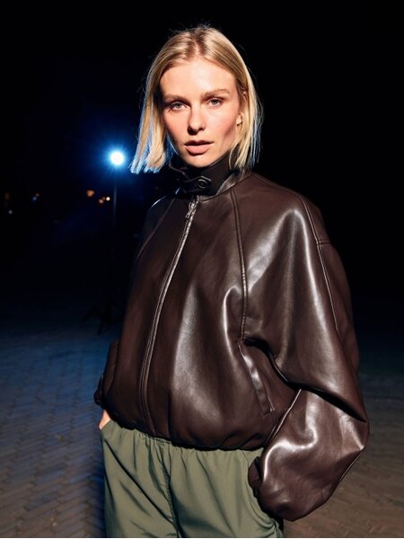 CATWALK JUNKIE Vegan leather jacket 2604022402 Dark Cacao