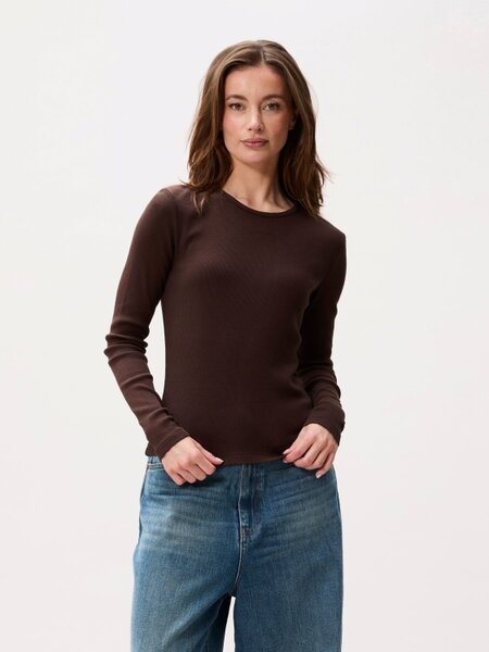 CATWALK JUNKIE Rib long sleeve 2604020406 Dark Cacao