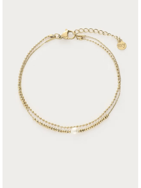 Bracelet dubble fine pearl MJ16016 Gous