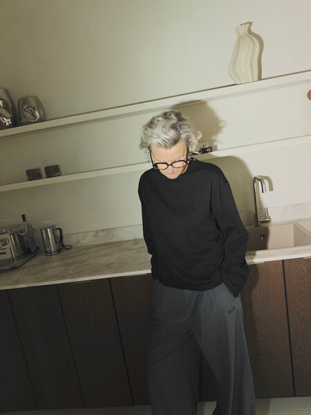 Longsleeve basic oversized - black