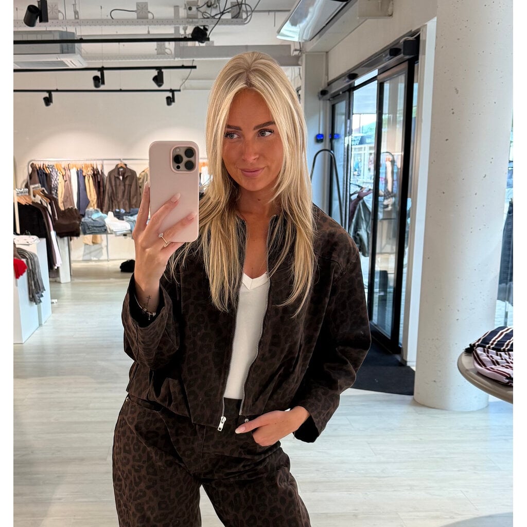 Leopard denim jacket