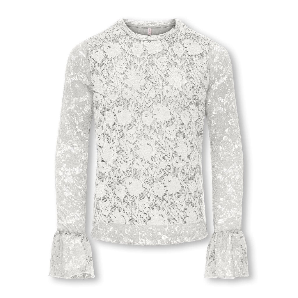 KIDS ONLY KOGTOOS L/S LACE TOP JRS 15372337 Cloud Dancer